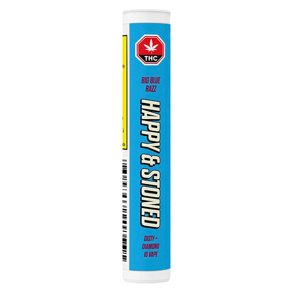 Happy & Stoned - Big Blue Razz Disty+Diamond 510 Thread Cartridge