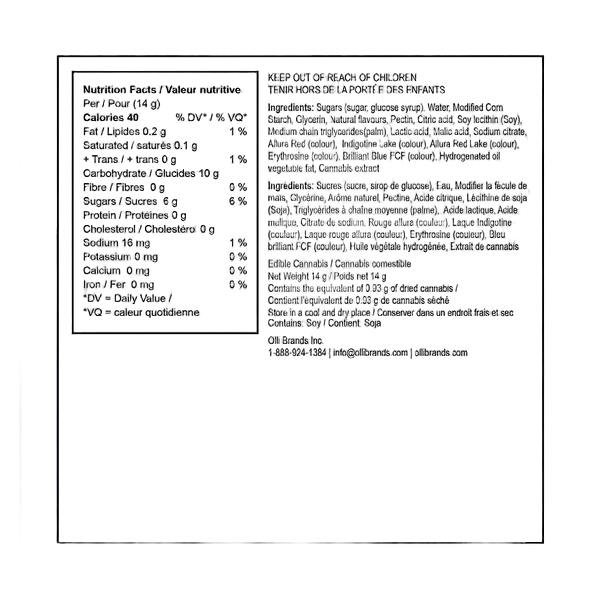 Olli O's - Sour Grape & Strawberry THC/CBC/CBD Soft Chews