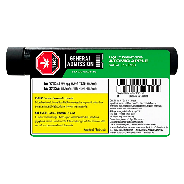 General Admission - Atomic Apple Liquid Diamond 510 Thread Cartridge