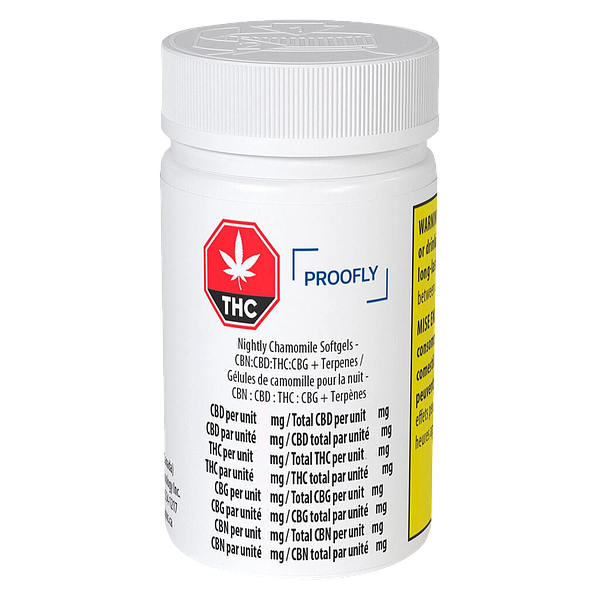 Proofly - Nightly Chamomile Softgels - CBN:CBD:THC:CBG + Terpenes