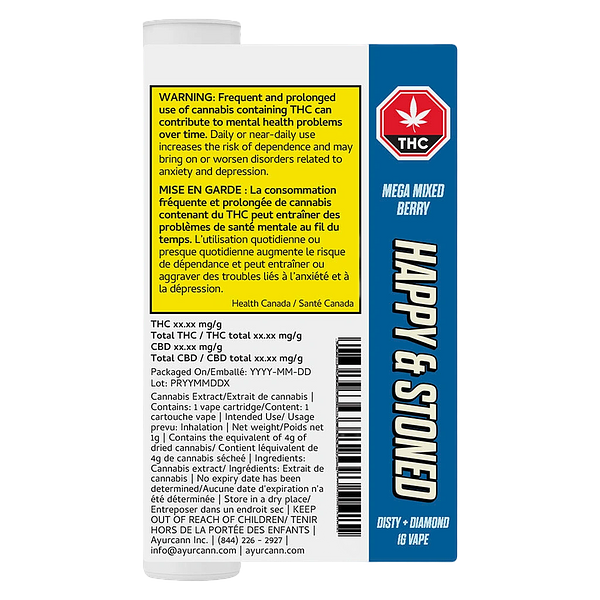 Happy & Stoned - Mega Mixed Berry Disty+Diamond 510 Thread Cartridge