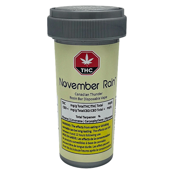 November Rain - Canadian Thunder Rosin Bar Disposable Vape