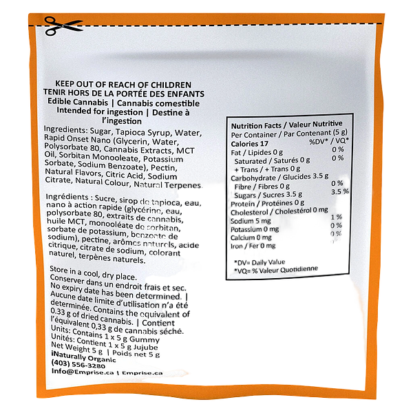 Emprise Rapid - Orange 10 THC Sativa Gummy