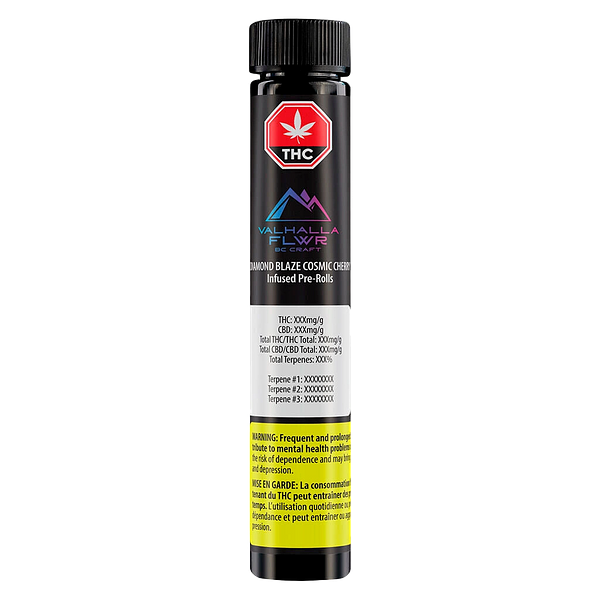Valhalla Flwr - Diamond Blaze Cosmic Cherry Infused Pre-roll
