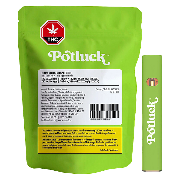 Potluck - Sour Green Grape Disposable Vape