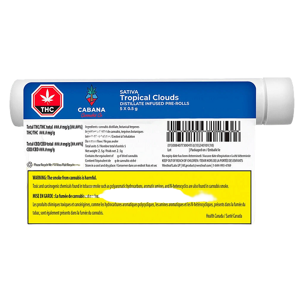 Cabana Cannabis Co. - Tropical Clouds Sativa Distillate Infused Pre-roll