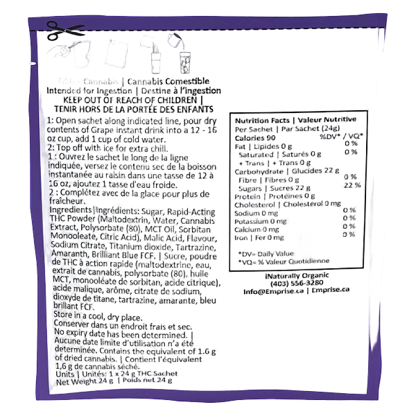 Emprise Rapid THirstC - Grape 10 Thc Instant Drink