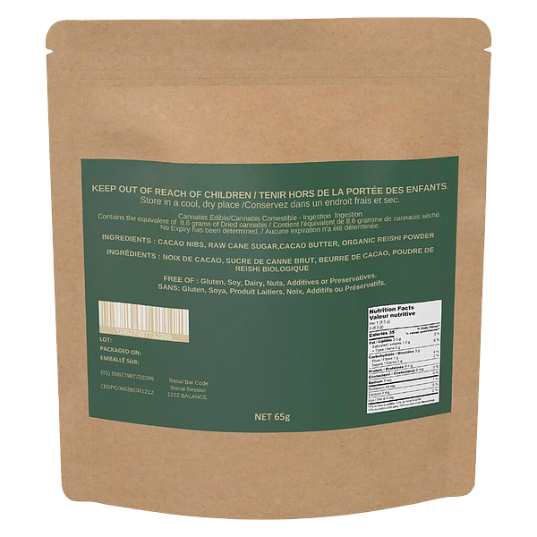 Social Sessions - 1212 Thc+Cbd 1:1 Micro-Dosed Vegan Chocolate Reishi Mushroom