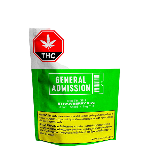 General Admission - Strawberry Kiwi THC/CBG Soft Chews (1:1)