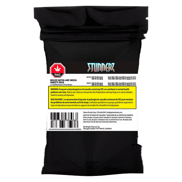 Stunnerz - Milled Sativa and Indica Variety Pack