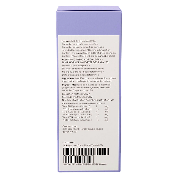 Jublee - Purple Moon - Full Spectrum Extract Night Oil THC-CBD-CBN