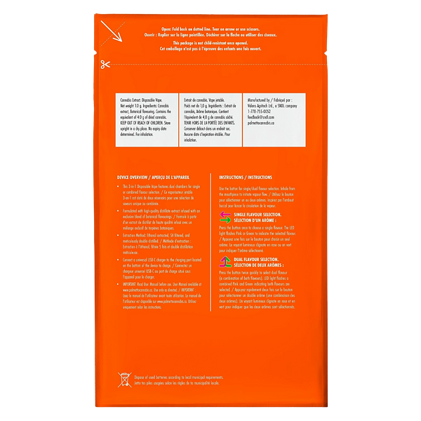 Palmetto - Strawberry & Kiwi 3-in-1 Disposable Vape