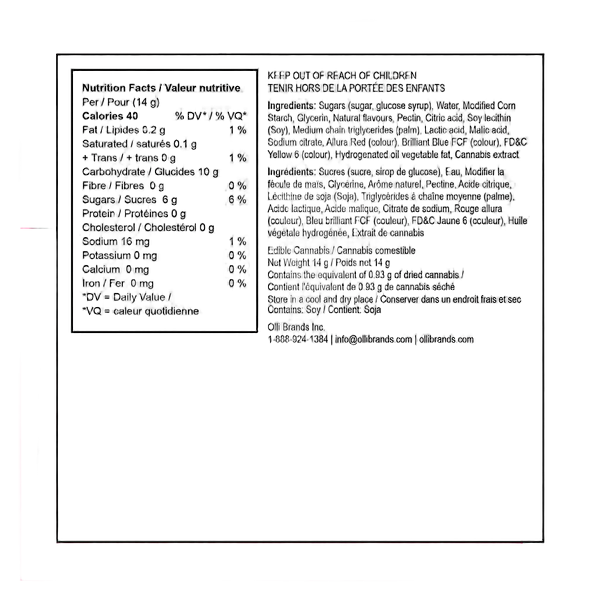 Olli O's - Sour Cherry & Watermelon THC/CBG/THCV
