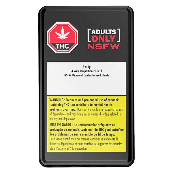 Adults Only - 3-Way Temptation Pack of NSFW Diamond Coated Infused Blunts