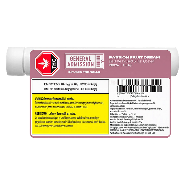 General Admission - Passion Fruit Dream Distillate Infused Pre-Rolls