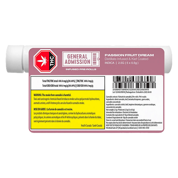 General Admission - Passion Fruit Dream Distillate Infused Pre-Rolls