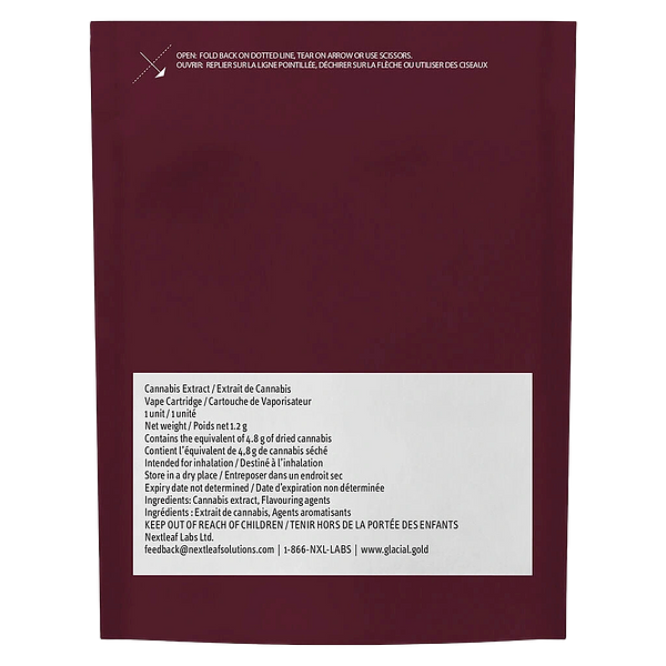 Glacial Gold - Atmosphere Cbn:Thc Tart Cherry 510 Thread Cartridge