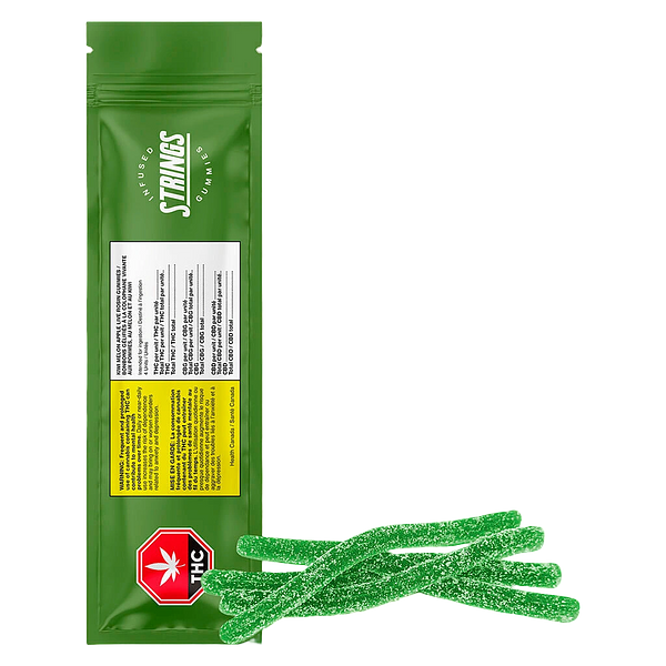 Strings - Kiwi Melon Apple Live Rosin 1:1 CBG Gummy Ropes