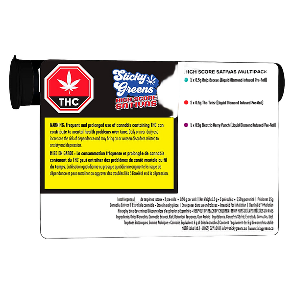 Sticky Greens - High Score Sativa Liquid Diamond Double Infused Pre Roll