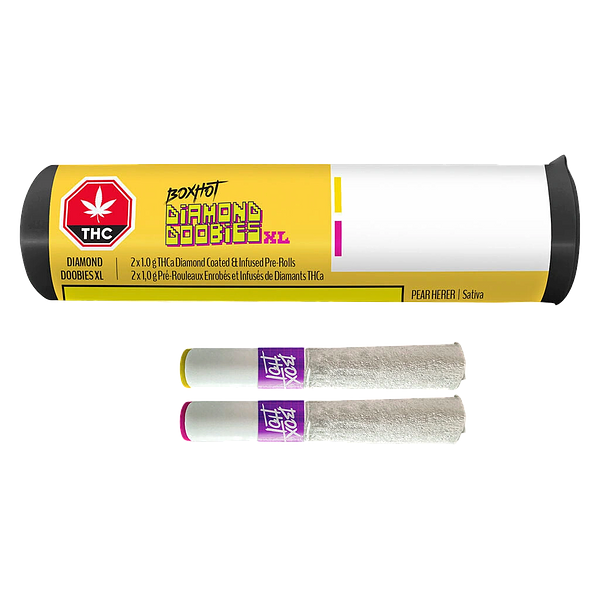 BOXHOT - Pear Herer + Strawberry Diesel THCA Coated Infused Pre Roll