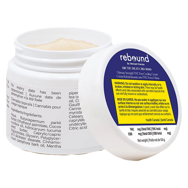 Rebound by Stewart Farms - Arctic Heat CBD 5000 Ultimate Strength THC Free Cooling Cream