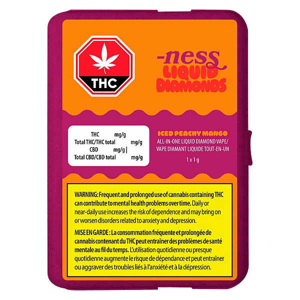 -ness - Iced Peachy Mango Liquid Diamonds All In One Vape
