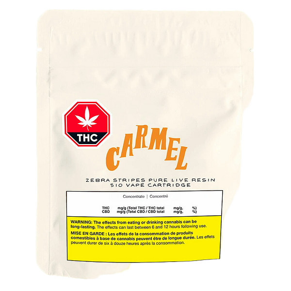 Carmel - Zebra Stripes Pure Live Resin 510 Thread Cartridge