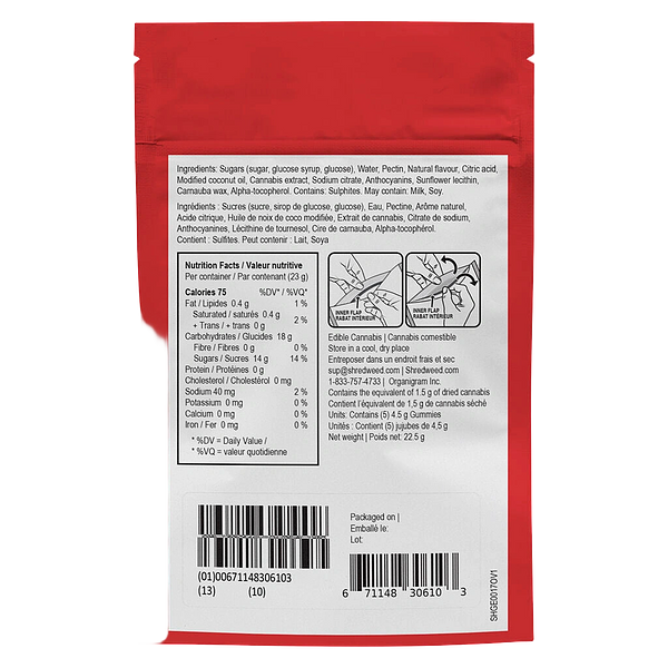 SHRED'EMS - Strawberry Sunburst 3:1 Cbg:Thc
