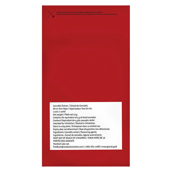 Glacial Gold - High THC Banger Cherry Bomb All-in-One Disposable Vape