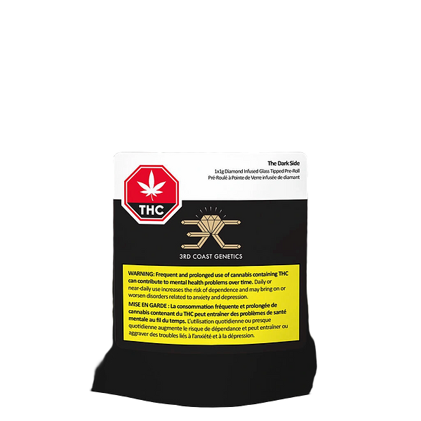 3rd Coast Genetics - The Dark Side Glass Tip Pre-Roll Diamond Infused