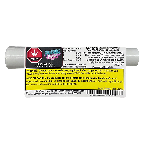 Puffer's Paradise - Honah Lee Haze Glass Tip Pre Roll