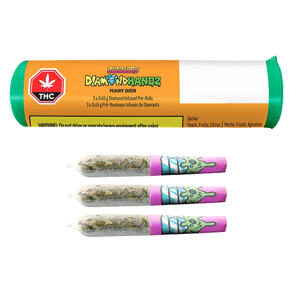 RIZZLERS - Diamond Handz - Peachy Queen Diamond Infused Pre Roll