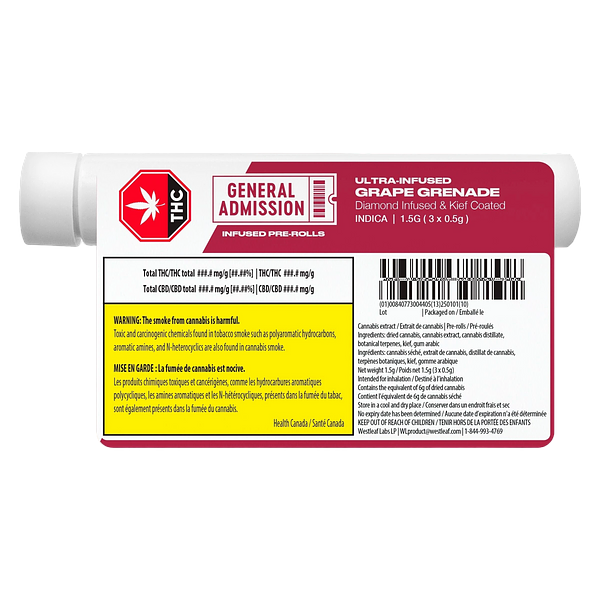 General Admission - Grape Grenade Diamond Infused Pre-Rolls