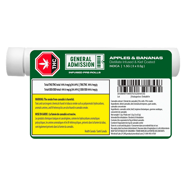 General Admission - Apples & Bananas Distillate Infused Pre-Rolls