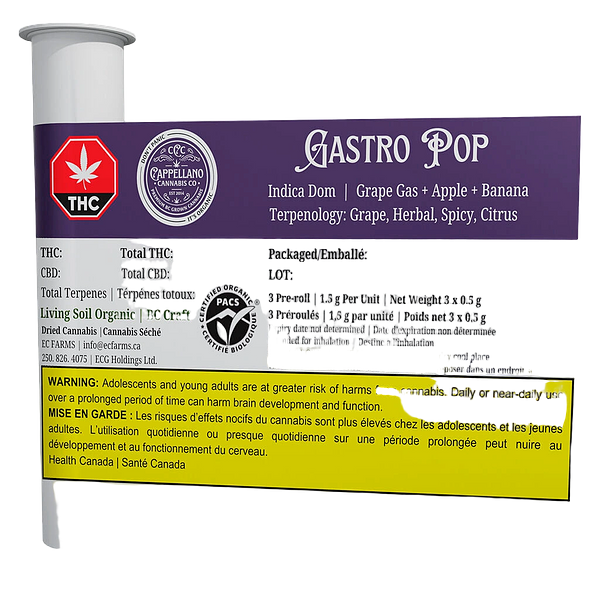 Cappellano Cannabis Co. - Organic Gastro Pop LTO Pre Roll