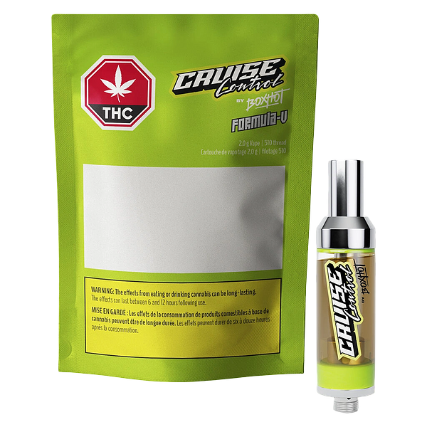 BOXHOT Cruise Control - Formula-v THCv + THC + CBD 510 Thread Cartridge