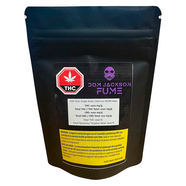 Fume by Dom Jackson - Gas Tank: Single Strain Cold Cure Resin 510 Thread Cartridge