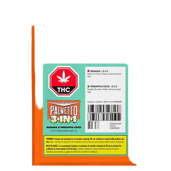 Palmetto - Banana & Pineapple Coco 3-in-1 Disposable Vape