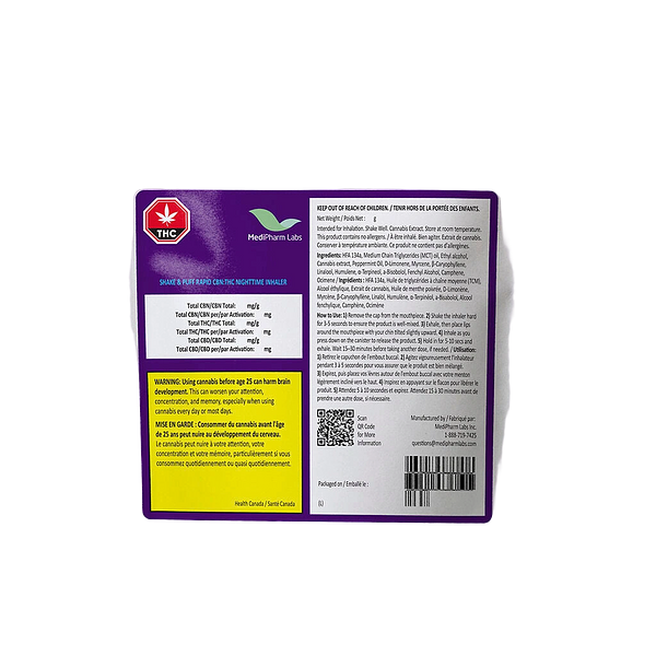 MediPharm Labs - Shake & Puff Rapid Cbn:Thc Nighttime Inhaler