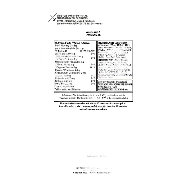 Glenn's - No.14 Multi Cannabinoid THC/CBG Gummies-green Apple