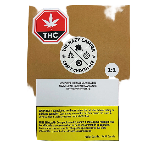 The Hazy Camper - Mochaccino 1:1 THC:CBD Milk Chocolate