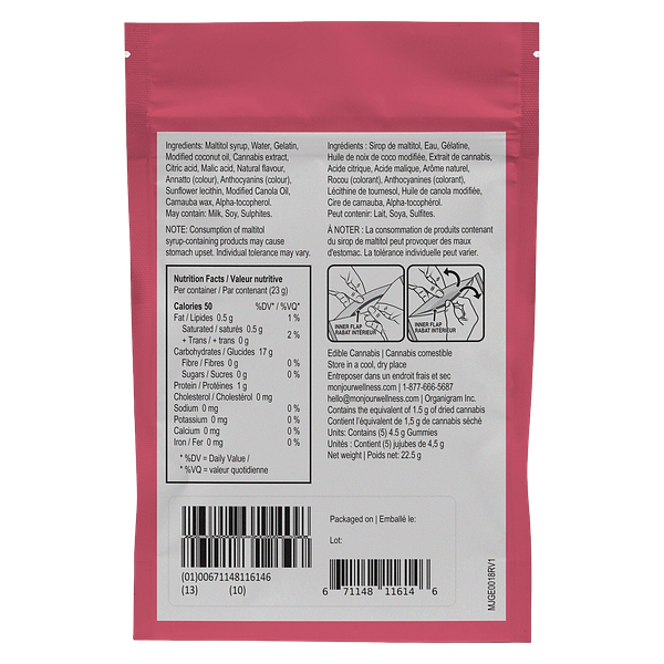 Monjour - Orchard Medley CBD 30mg Sugar Free Gummies