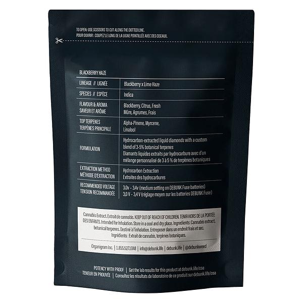 DEBUNK - Blackberry Haze Liquid Diamonds 510 Thread Cartridge image 3