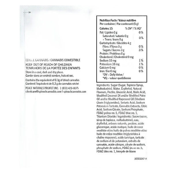 SOURZ by Spinach - Fully Blasted Mango Lime 1:1 CBC THC Gummies