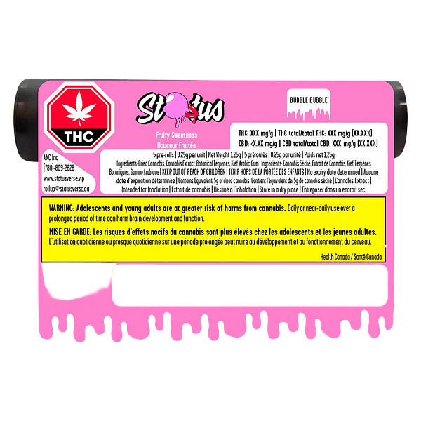 Status - Bubble Bubble Liquid Diamond Infused Kief Coated Pre-Roll