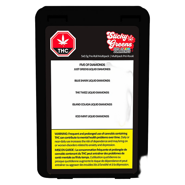 Sticky Greens - Five Of Diamonds Liquid Diamond Double Infused Pre Roll