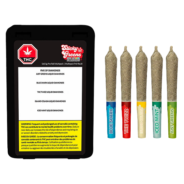 Sticky Greens - Five Of Diamonds Liquid Diamond Double Infused Pre Roll
