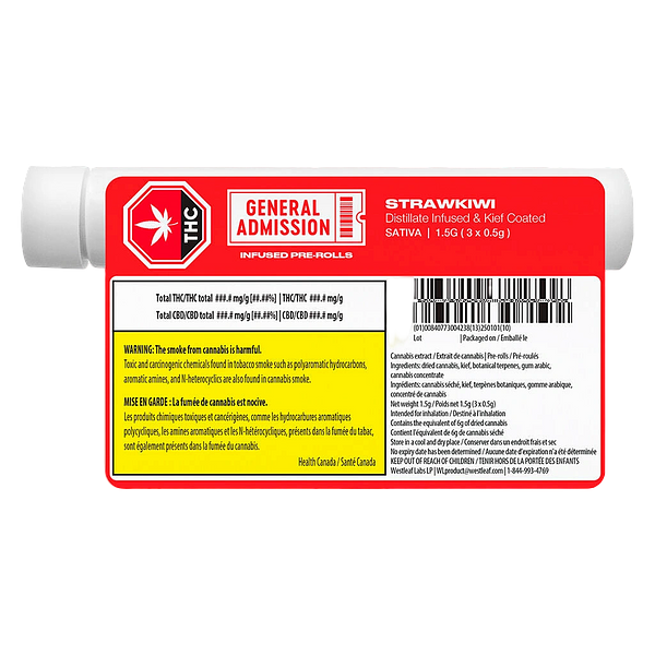 General Admission - Strawkiwi Distillate Infused Pre Roll