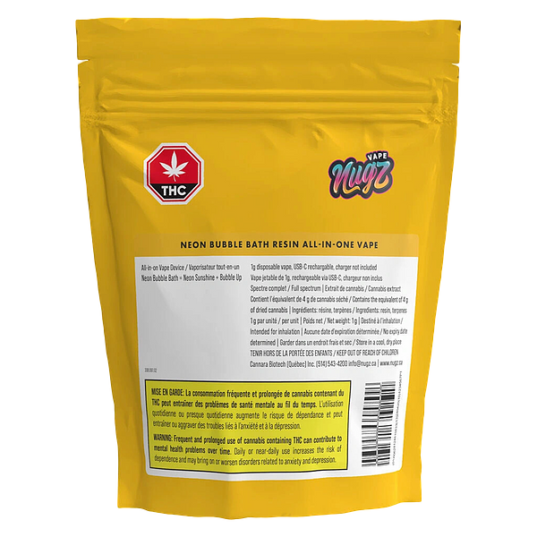 Nugz Vapes - Neon Bubble Bath Resin All In One Vape