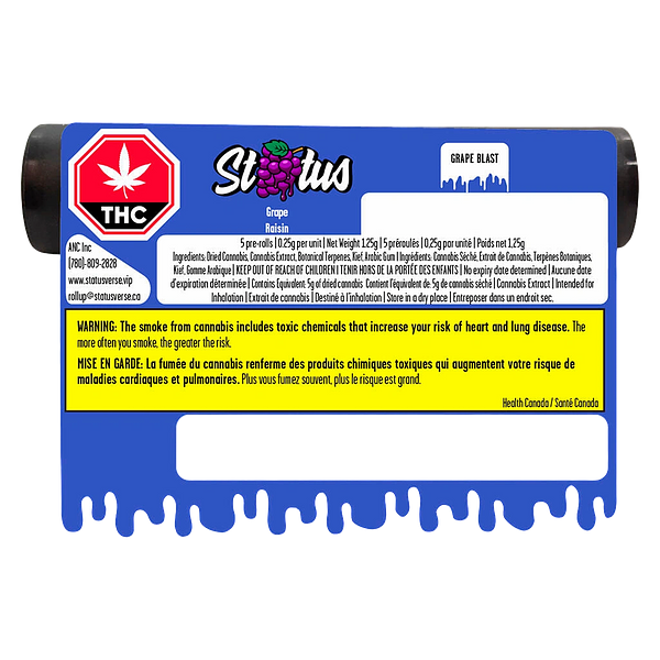 Status - Grape Blast Liquid Diamond Infused Kief Coated Pre-Roll